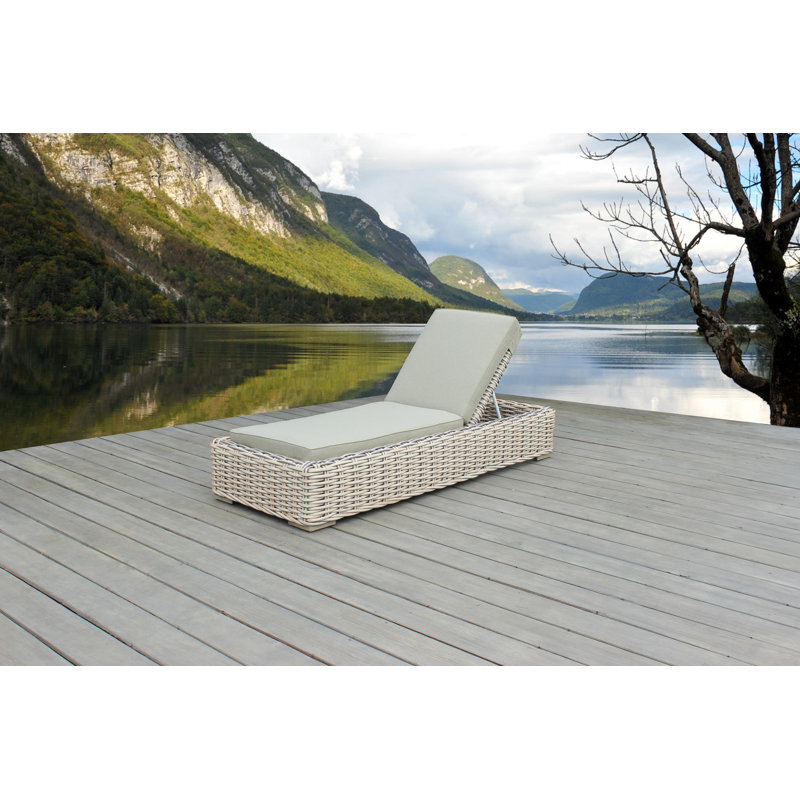 OUTSY Anna 79 X 31.5 Inch Outdoor Wicker Aluminum Frame Sun